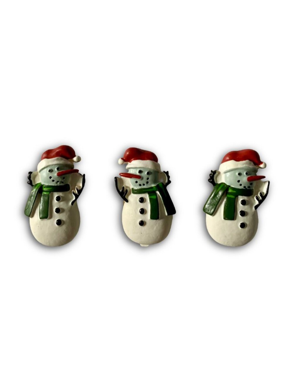QUACKER FACTORY 3 Pc Snowman Winter/Christmas/Holiday Vintage 90s Button Covers